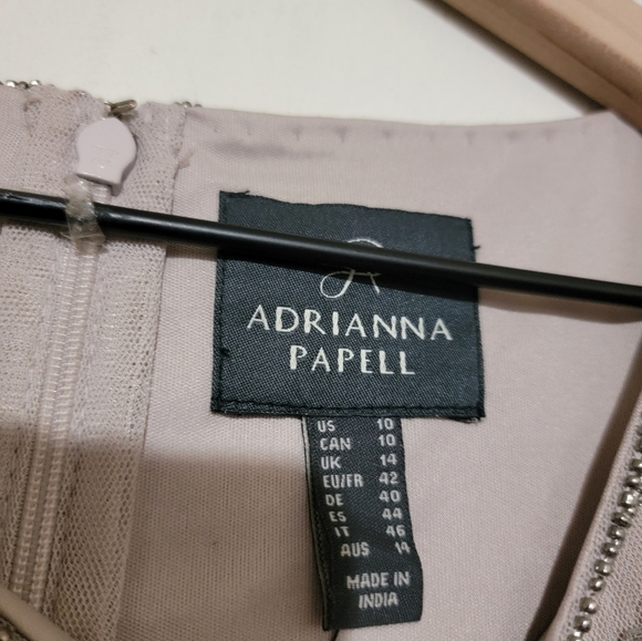 Adrianna Papell Beaded Boat Neck Cap Sleeve Gown - Picture 5 of 7